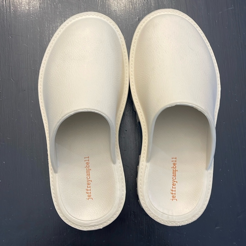 Jeffrey Campbell Bae Platform Mules size 8 US 39 EURO Ivory Like new
